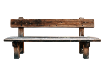 Rustic wooden park bench