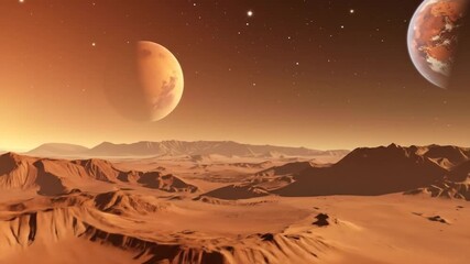 Marslike planet landscape - Powered by Adobe