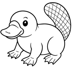 A platypus illustration vector style coloring page