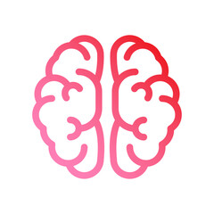 Human Brain Anatomy line gradient icon, modern outline vector for social media, app, and digital technology concept.