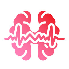 Neural Brainwave Activity flat gradient icon, modern outline vector for social media, app, and digital technology concept.