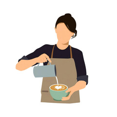 barista pouring latte art