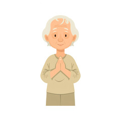 senior woman in Prayer Pose