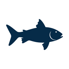 Black modern fish shape design for seafood restaurant, fishing, or eco concepts