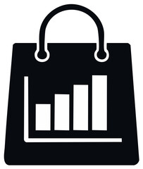 Shopping Bag with Growth Chart Icon
