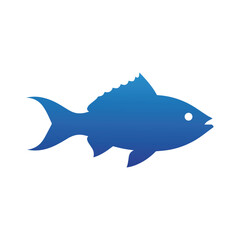 Modern minimalist fish silhouette logo design for aquatic business identity