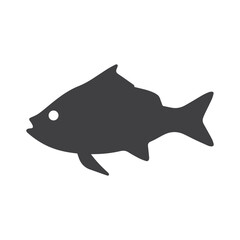 Strong black fish vector icon perfect for eco and marine identity design