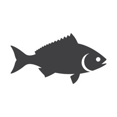 Bold modern fish silhouette logo for seafood and fishing lifestyle branding