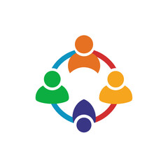 Diverse group of people connected in a circle representing community