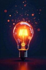 A light bulb illuminates a constellation of smaller bulbs, radiating a bright, innovative glow Perfect for concepts of creativity, inspiration, and new ideas , illumination, potential, future