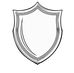 Stylized Shield Outline, Multiple Borders, Blank Template, Protection Symbol