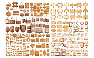 木製看板ベクターイラストセット