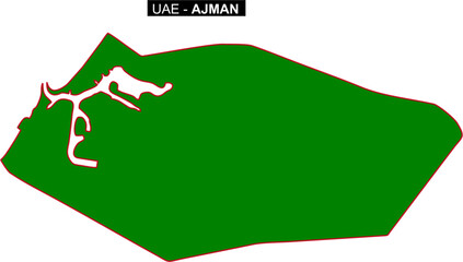 Solid map of UAE State Ajman