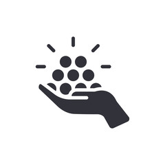 Hand Holding Radiating Spheres Symbolizing Opportunity Potential Or Success Growth