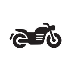 Fototapeta premium Silhouette of motor Bike Icon vector on isolated white background. 