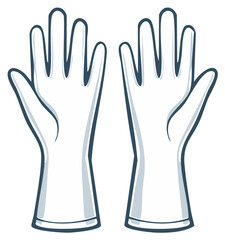 Obraz premium Cartoon illustration of a pair of gloves for safety and protection