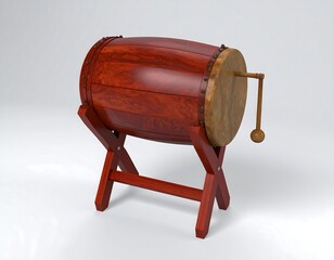 Wooden barrel drum on stand