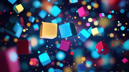 conceptual. Abstract data visualization as a colorful particle cloud, representing modern tech concepts. product launch decks.