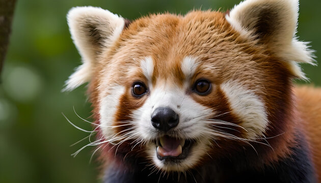 closeup of a red panda