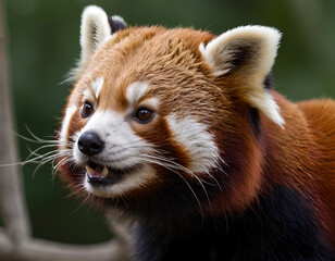 closeup of a red panda