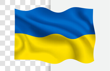 Ukraine Flag Waving on White Background – National Pride and Travel Symbol