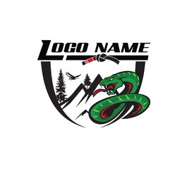 Fototapeta premium Snake Martial Arts Logo Design – MMA, Karate, Jiu Jitsu, Sports Emblem