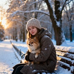 겨울공원에서_강아지와_함께하는_따뜻한_오후시간