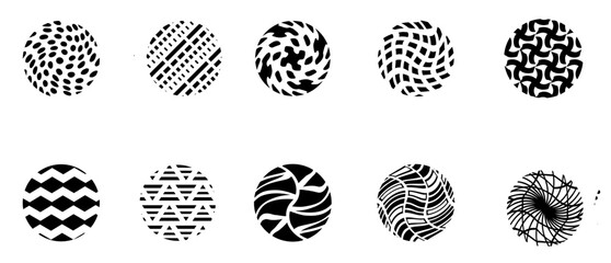 Circle patterned icons set. vector