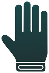 Obraz premium Green Hand Symbol Icon Open Palm Hand Gesture Giving Stop Greeting Sign