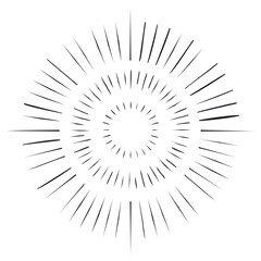 Obraz premium Starburst Line Art Design Element Burst Effect Minimalist Style Sunburst