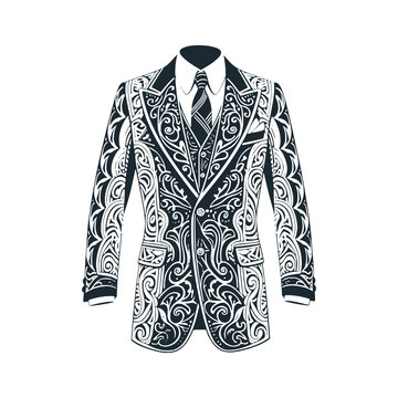 Zoot suit &ndash; Black and White Icon Vector and Illustration