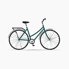 Simple black bicycle vector silhouette