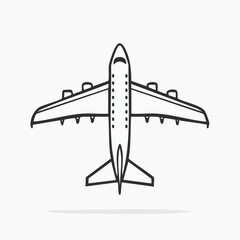 Minimal airplane vector, simple silhouette