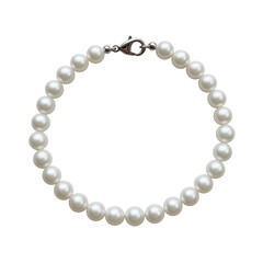 Elegant white pearl bracelet with silver clasp