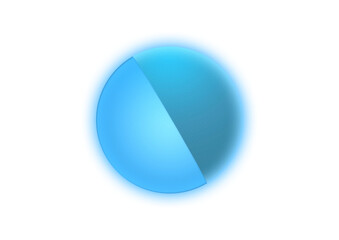 抽象的な青い光の球体の3dイラスト