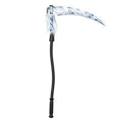 Fantasy ice scythe with a frozen blade
