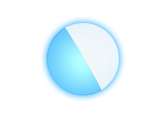 抽象的な青い光の球体の3dイラスト