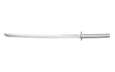 Modern chrome japanese katana sword isolated
