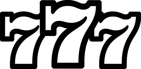 Lucky triple seven symbol for winning and fortune