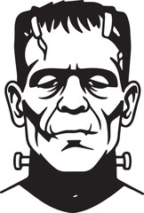 Fototapeta premium Bold Frankenstein Monster Illustration, Perfect for Halloween Designs and Spooky Themes, Classic Horror Icon, Vector Art for Posters, Stickers, and More