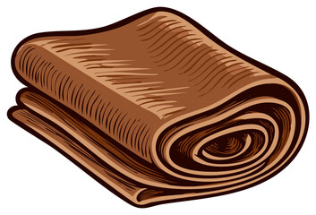 Naklejka premium Folded Fabric Design of Brown Quilted Textile or Upholstery with Detailed Engraved Texture