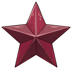Obraz premium Red star illustration, a symbol of victory and achievement