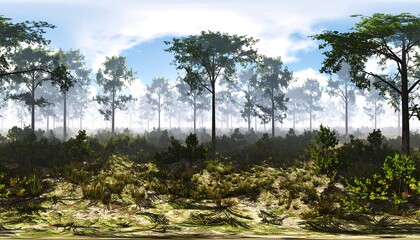 Obraz premium Misty forest landscape (1)