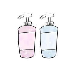 手書きのシャンプーボトルセット