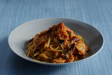 キムチのパスタ　キムチパスタ