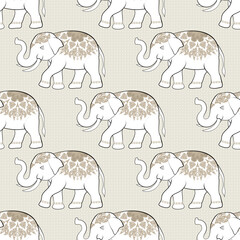 Elephant seamless pattern. Vector illustration design digital file download for print, printable, wallpaper, background, texture, textile, decoration and many projects.