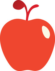 Vibrant red apple graphic simple fruit icon healthy food symbol sweet delicious snack fresh produce