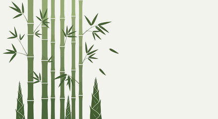 Elegant bamboo forest illustration offering peaceful zen vibes, perfect for minimalist designs and nature themes