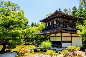 京都、銀閣寺の風景	