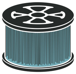 Cylindrical Air Filter Element for Purification and Ventilation